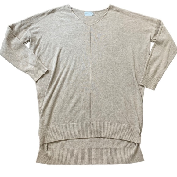 NORDSTROM Dreamers Knit Sweater With Long Sleeves & V Neck Heather Tan Med/Large - Picture 3 of 10